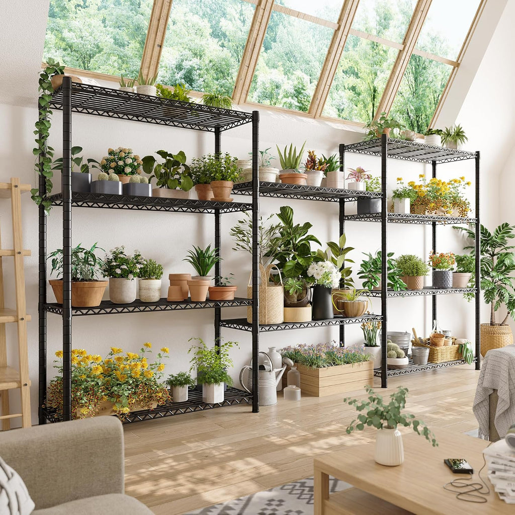 REIBII 5 Shelf Metal Shelving 72''H Storage Shelves Steel Wire Shelving for Storage Adjustable Garage Shelving Heavy Duty Shelves Storage Rack Pantry Shelves Kitchen Office Shelf,72''H X36''W X14''D