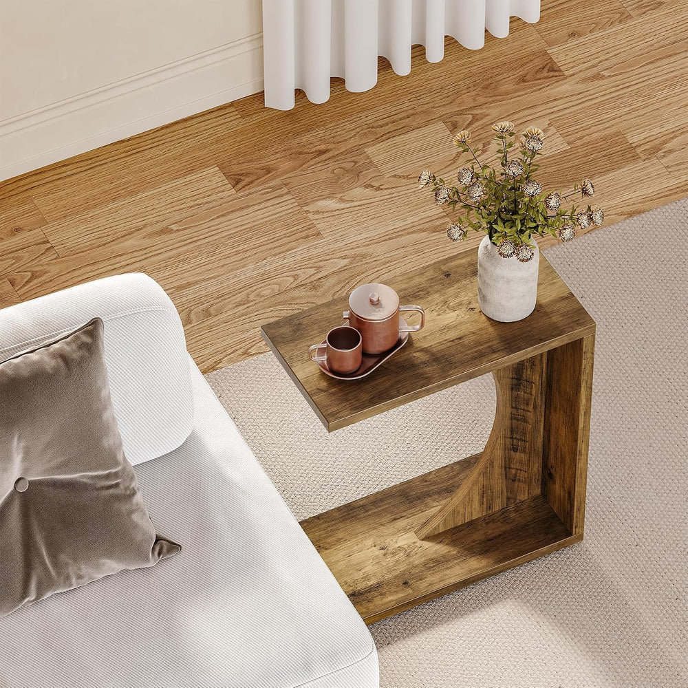 LITTLE TREE C Shaped End Table for Sofa & Bedroom - Small Side Table for ...