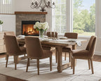 HNY Modern Dining Chairs Set of 6 with Comfortable Back Support, Farmhouse Soft Velvet Upholstered Kitchen Dining Room Chairs with Solid Wood Legs, Armless Accent Side Chairs for Living Room, Khaki