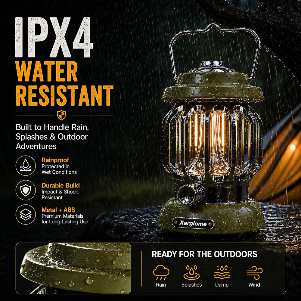 Vintage Rechargeable Camping Lantern, 2700K Warm Dimmable LED