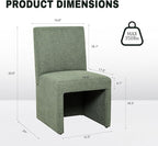 Modern Green Upholstered Dining Chairs Set of 6, Kitchen & Dining Room Chairs, Linen Dining Chairs with Wooden Frame, Fabric