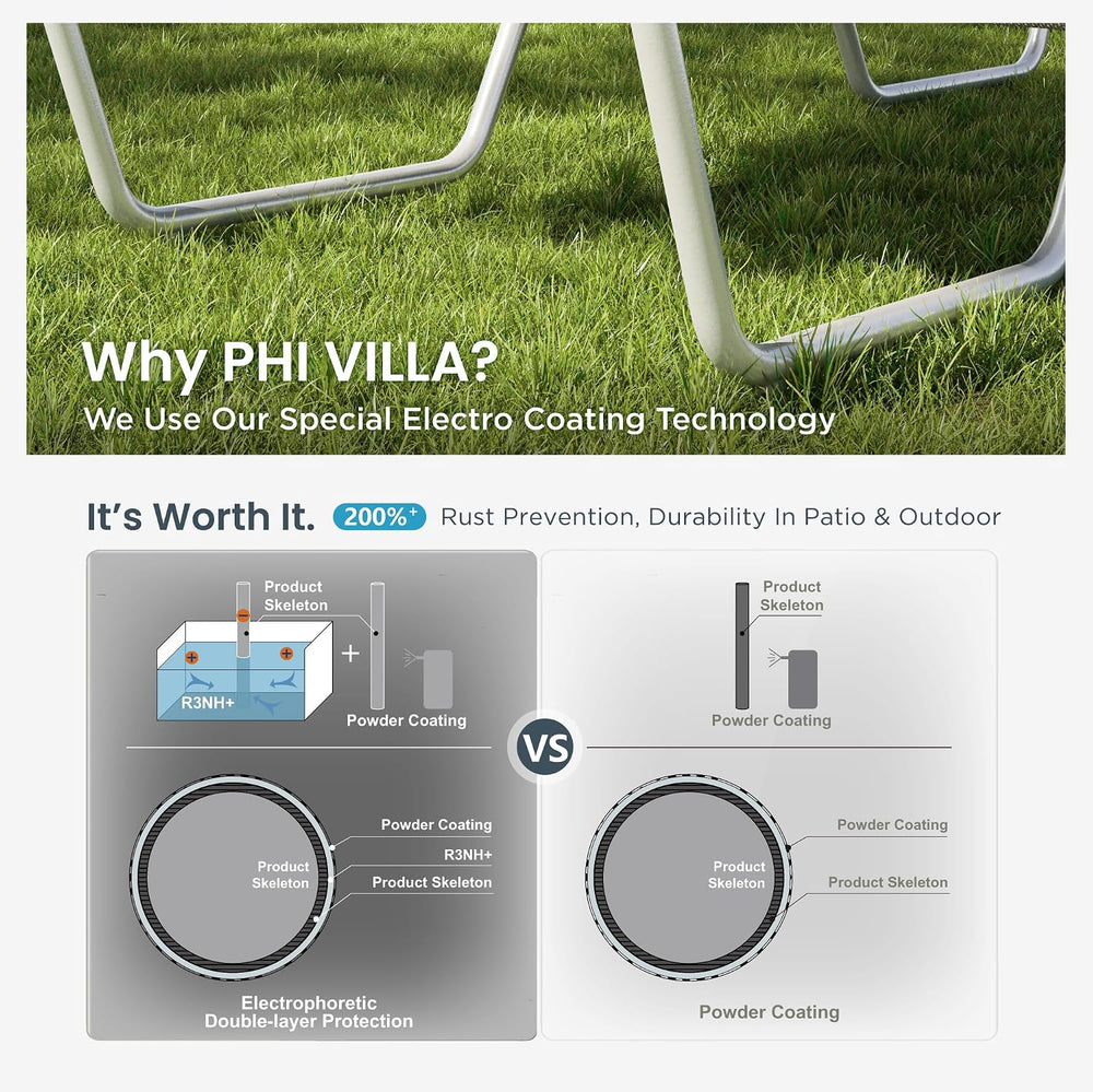 PHI VILLA 78" Oversized Outdoor Chaise Lounge Chair, 27" Extra Wide...