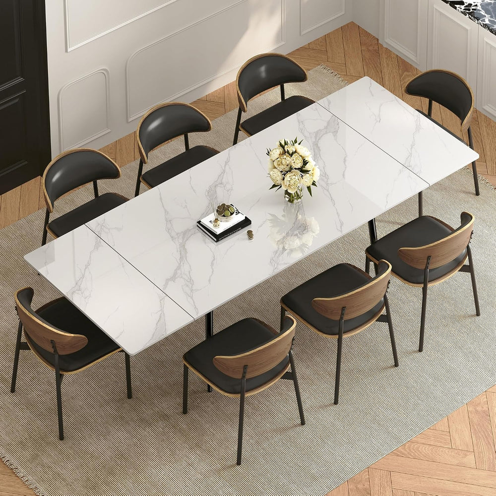 62.9"-94.4" Modern Extendable Dining Table for 6 to 10 Seats, Recta...