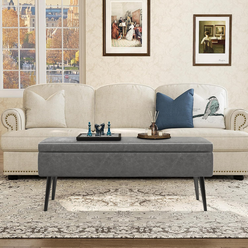 GarveeHome Storage Ottoman Bench, Mid-Century Modern Entryway Bedroom Bench, ...