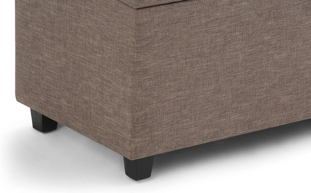 SIMPLIHOME Darcy 33 inch Wide Contemporary Rectangle Storage Ottoman Bench in...