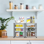 Simple Houseware Stackable 3 Tier Sliding Basket Organizer Drawer, Chrome