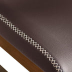 SyMax Dining Chairs Set of 4, Faux Leather Dining Room Chairs with Stitched Edge Trim, Modern High-End Kitchen Side Chairs for Bedroom, Living Room, Dark Brown