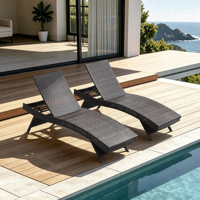 Outdoor Chaise Lounge Chairs for Outside Poolside(Set of 2)