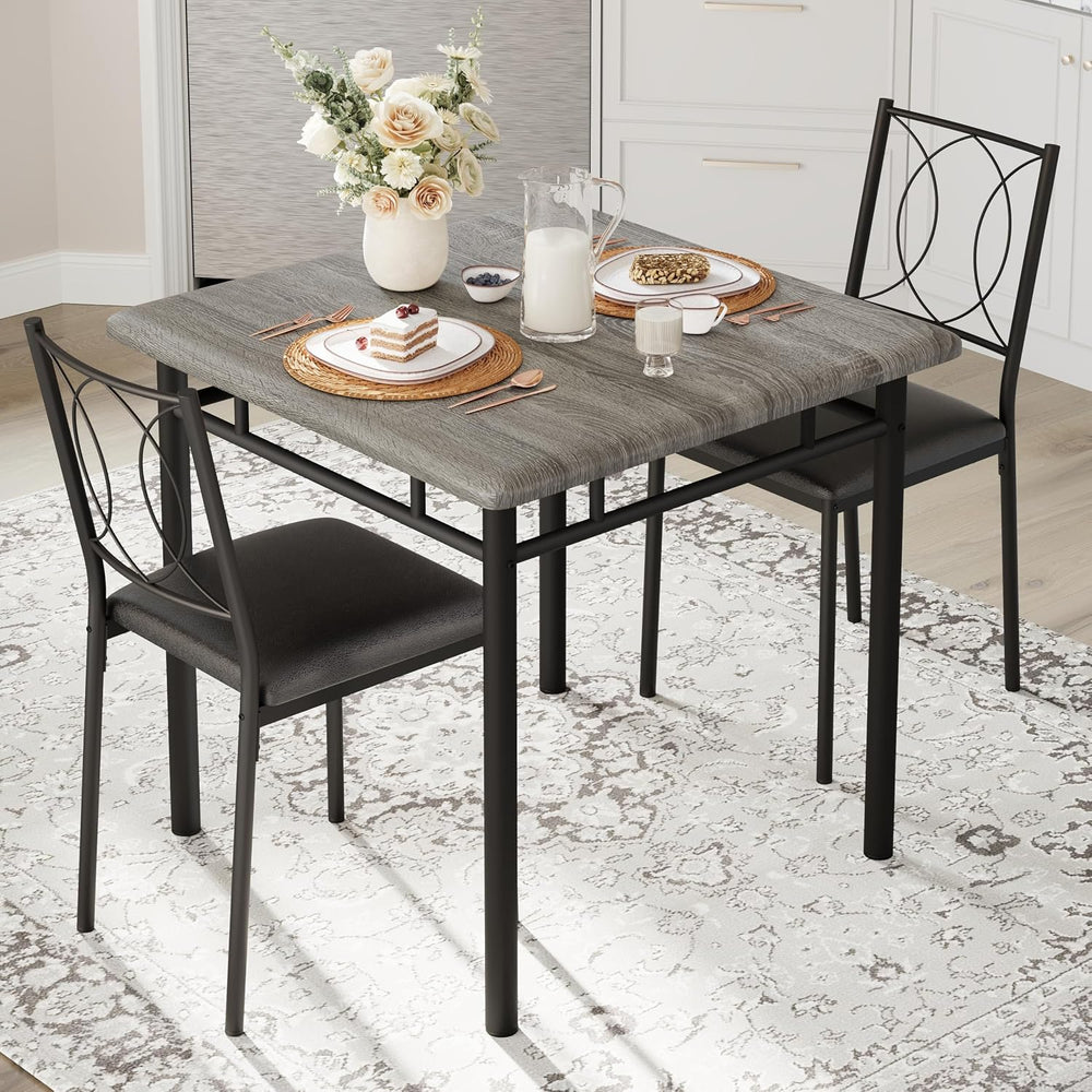 Garvee Dining Table Set for 2, Small Kitchen Table with Upholstered Chairs | ...