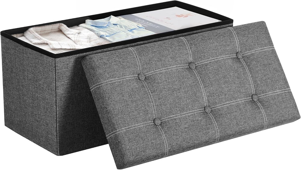 SONGMICS Mazie Collection - 30 Inches Ottoman Storage Bench, 21 Gal. Folding ...