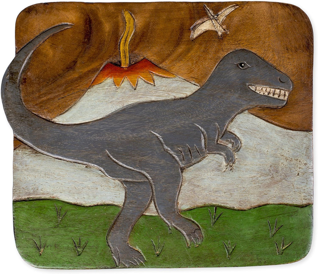 Sea Island Imports Tyrannosaurus Rex Dinosaur Design Hand Carved Acacia Hardwood Decorative Short Stool