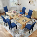 LSSPAID Dining Chairs Set of 6, Fabric Upholstered Dining Room Parson Chair with Nailhead Trim and Solid Wood Legs for Home and Kitchen, Blue
