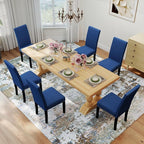 LSSPAID Dining Chairs Set of 6, Fabric Upholstered Dining Room Parson Chair with Nailhead Trim and Solid Wood Legs for Home and Kitchen, Blue