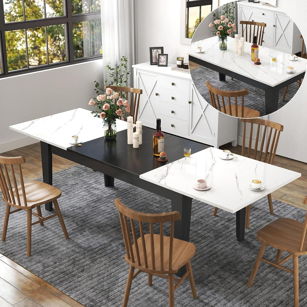 KEIKI 70.87”-106.3”L Extendable Dining Room Table for 6-10 People, Wood Moder...