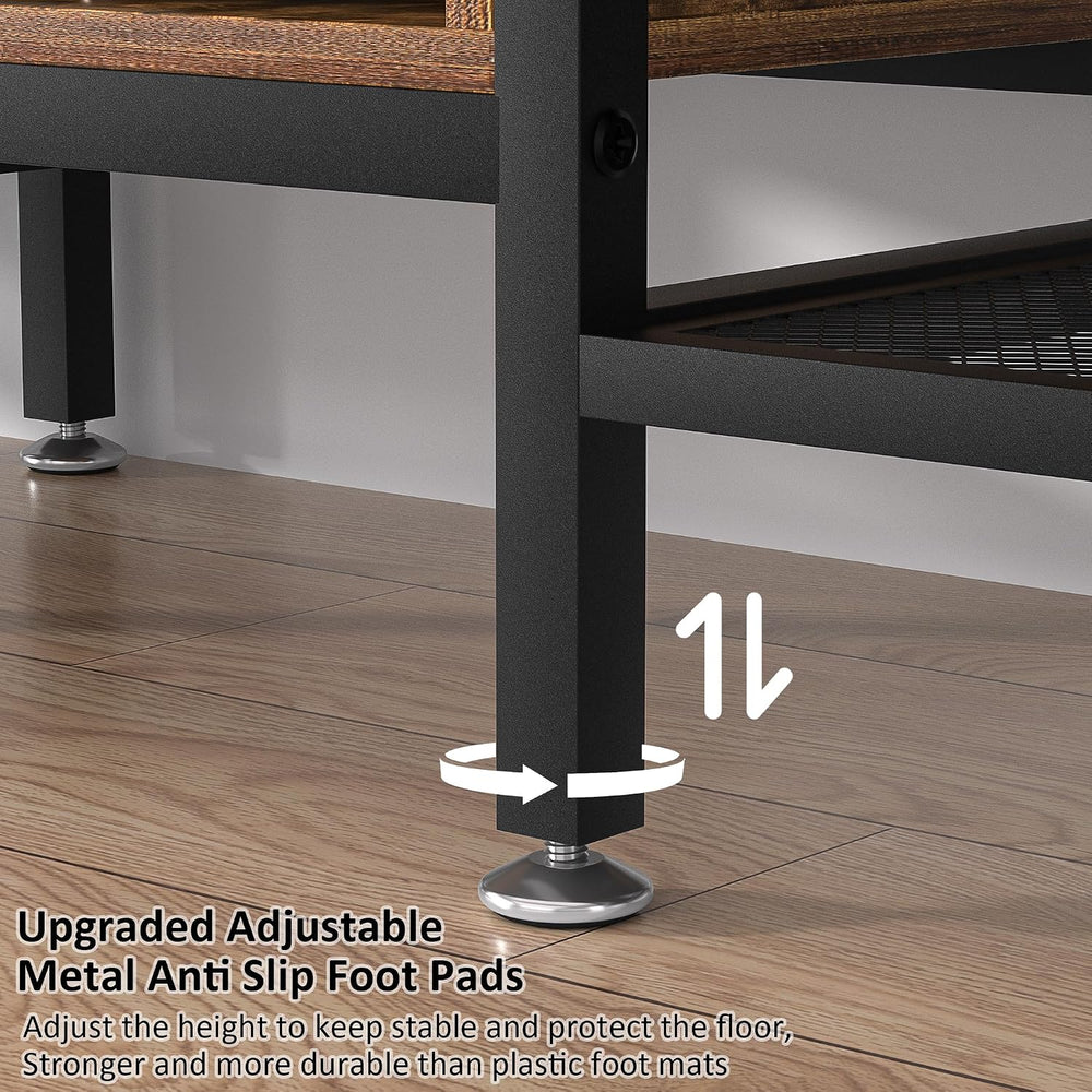 VECELO Industrial TV Stand for 70 Inch Television Cabinet 3-Tier Console with...