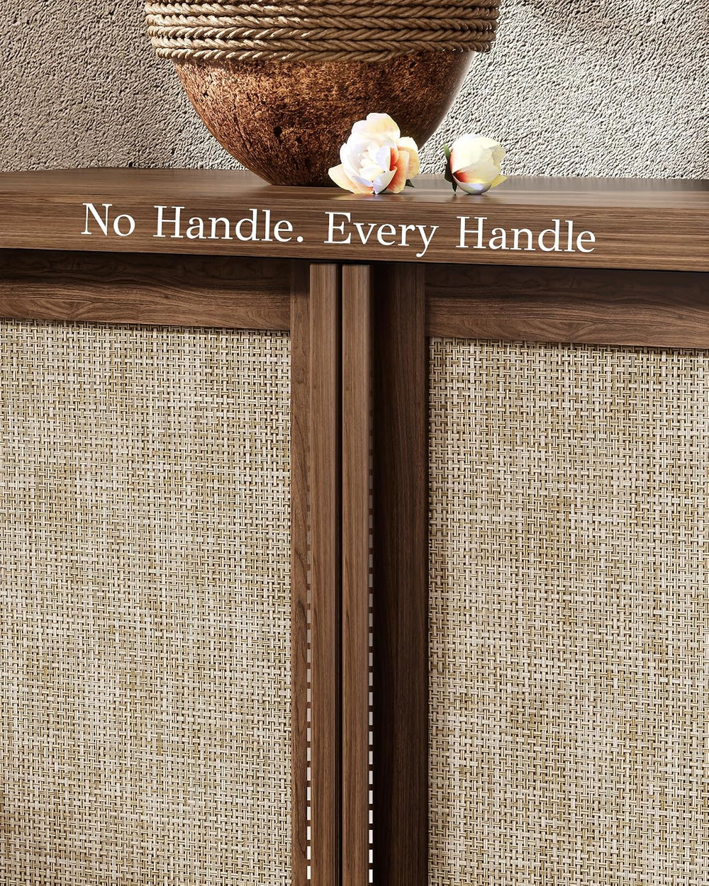 Yechen Buffet Cabinet with Storage, 63" Wide Sideboard with Solid Wood H...