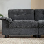 Ball & Cast Modular L Shaped Sectional Sofa W/Movable Storage Ottoman&Dual-Port Charging,4 Seater Chenille Upholstered Couch W/Side Storage Pockets&Cup Holder,for Living Room,Apartment,Dark Gray,104"