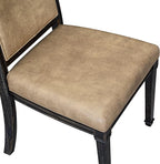 LKAM9-SBB-28 9-Piece Kitchen Table Set Consists of a Dining Table and 8 Beige Polyester Fabric Dining Chairs with High Back - Sand Blasting Black Finish