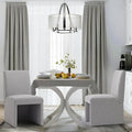 Upholstered Dining Chairs Set of 2 Modern Kitchen & Dining Room Chairs Linen Fabric Dining Chairs with Wooden Frame, Grey
