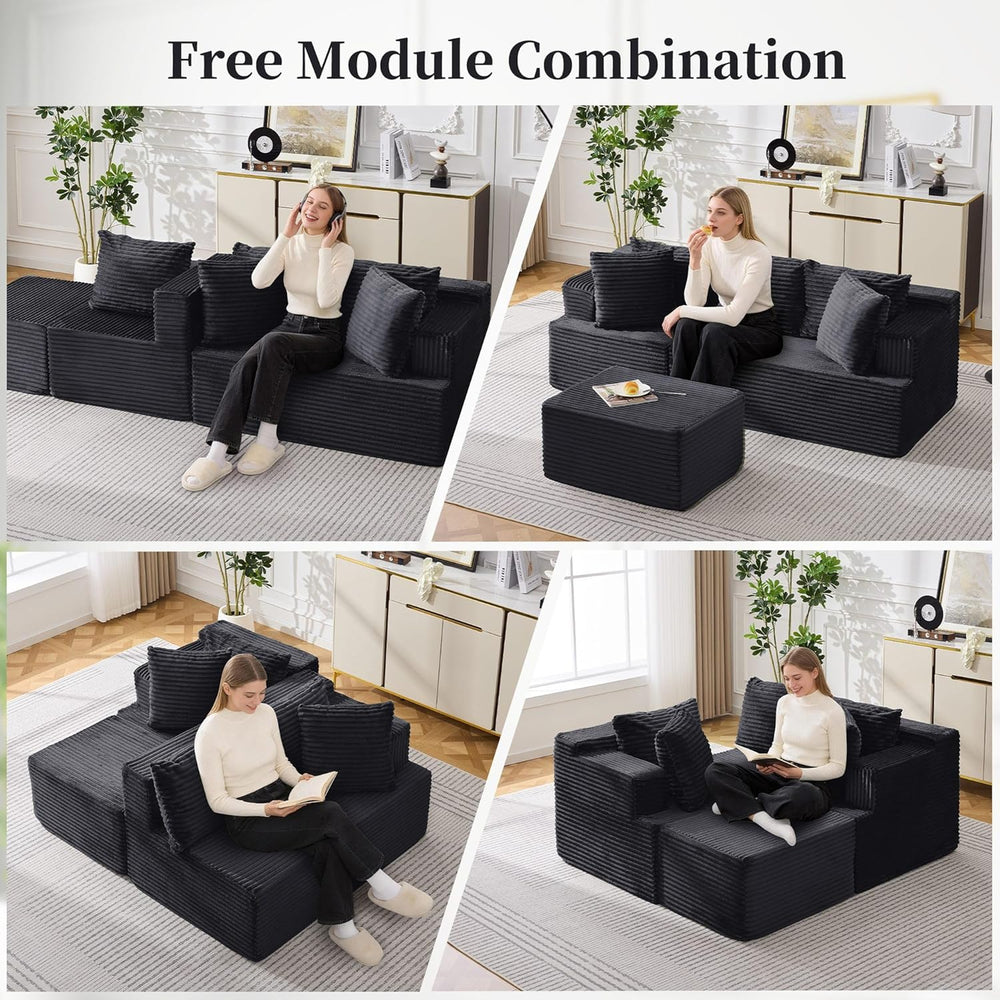 Korser Cloud Modular Sectional Sofa with L-Shaped, Couches for Living Room, F...