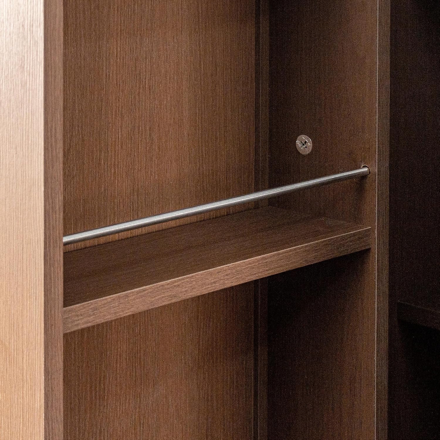 Runboll Kitchen Pantry Cabinet, Storage Cabinet Buffet Cabinet with Doors and Shelves for Kitchen, Dining Room and Living Room, Dark Walnut