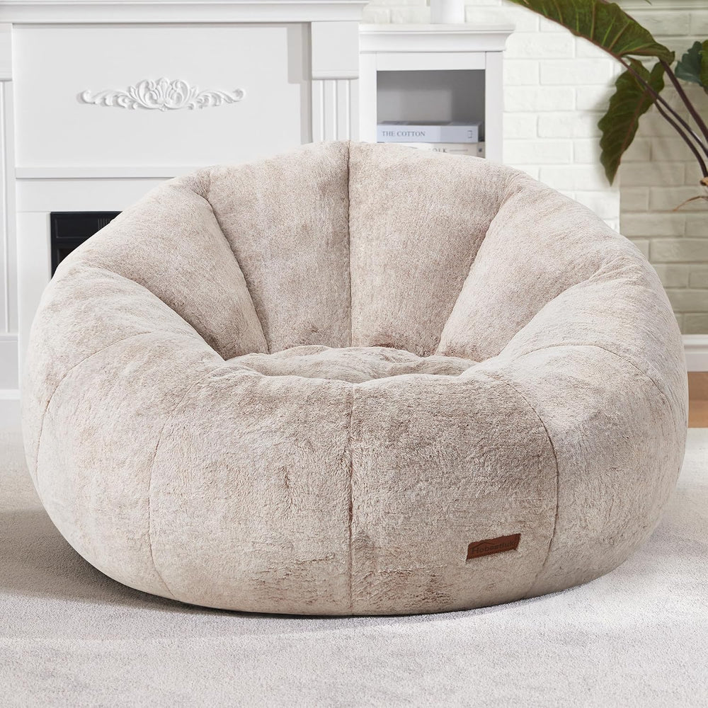 Hobestluk Large Bean Bag Chair for Adults to Relax, Donut-Shaped (Brown) | Sp...