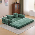 ZEIINPA Convertible Floor Sofa Bed with Fixed-Shape Frame, Modular Chenille Folding Mattress Couch with Armrest, Floor Sofa Lounge Couch for Living Room Bedroom Lounge Studio, Dark Green
