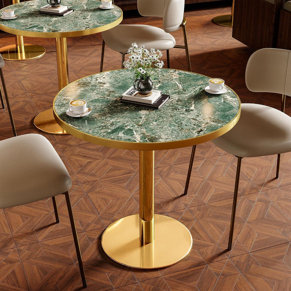 31.5" Tulip Table, Small Modern Round Dining Table for 2-4, Sintered Sto...