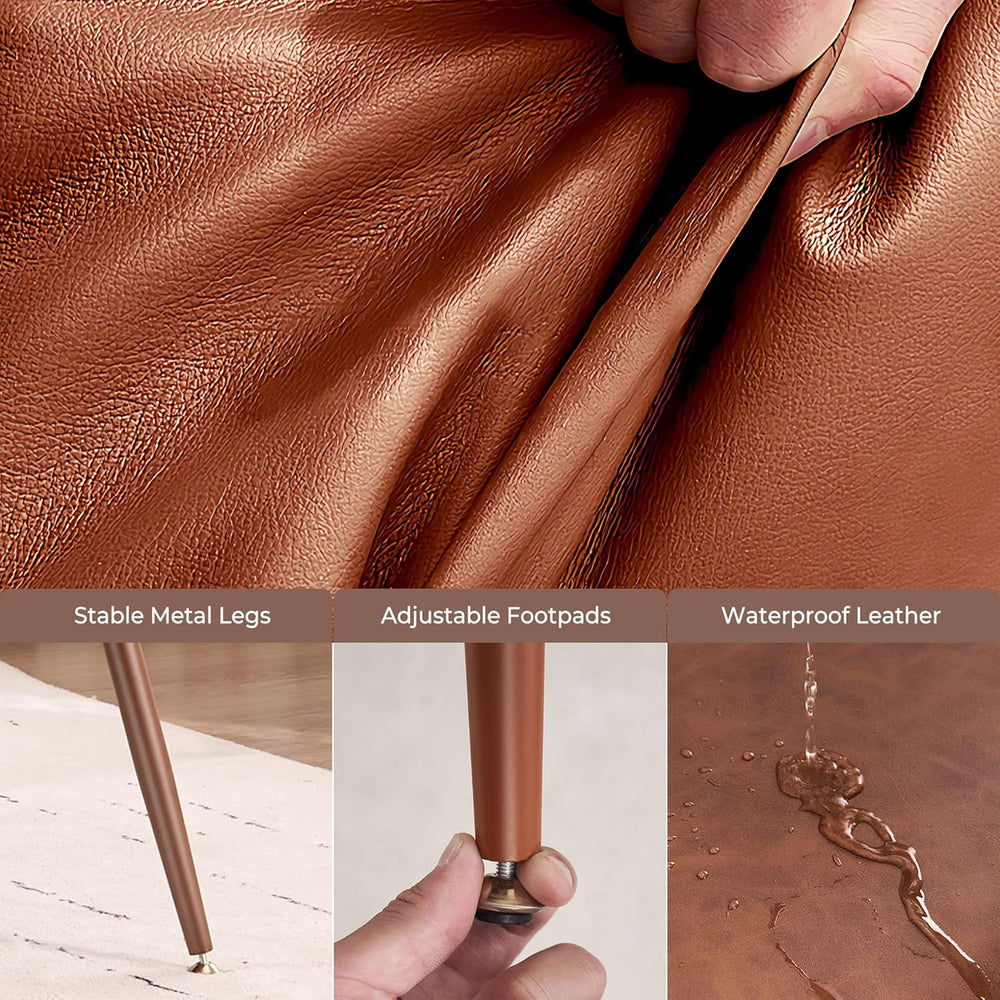 Kosydown PU Leather Wingback Accent Chair with High Back & Tufting, Brown...