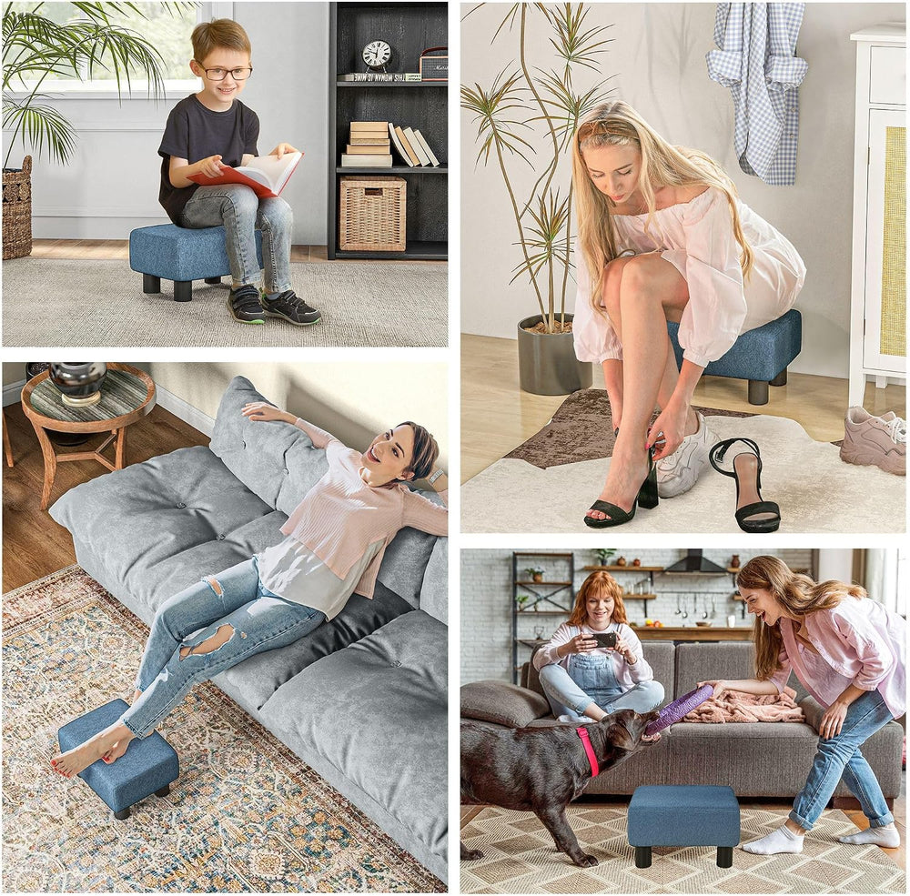 Linen Fabric Ottoman Footrest