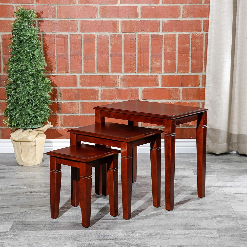 DTY Indoor Living 3-Piece Nesting Tables - Wooden Table Set of 3 for Living R...