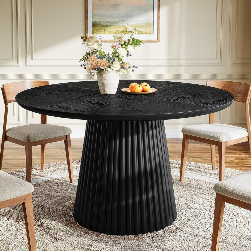 Tribesigns 47" Round Dining Table for 4-6 People, Farmhouse Circle Kitch...