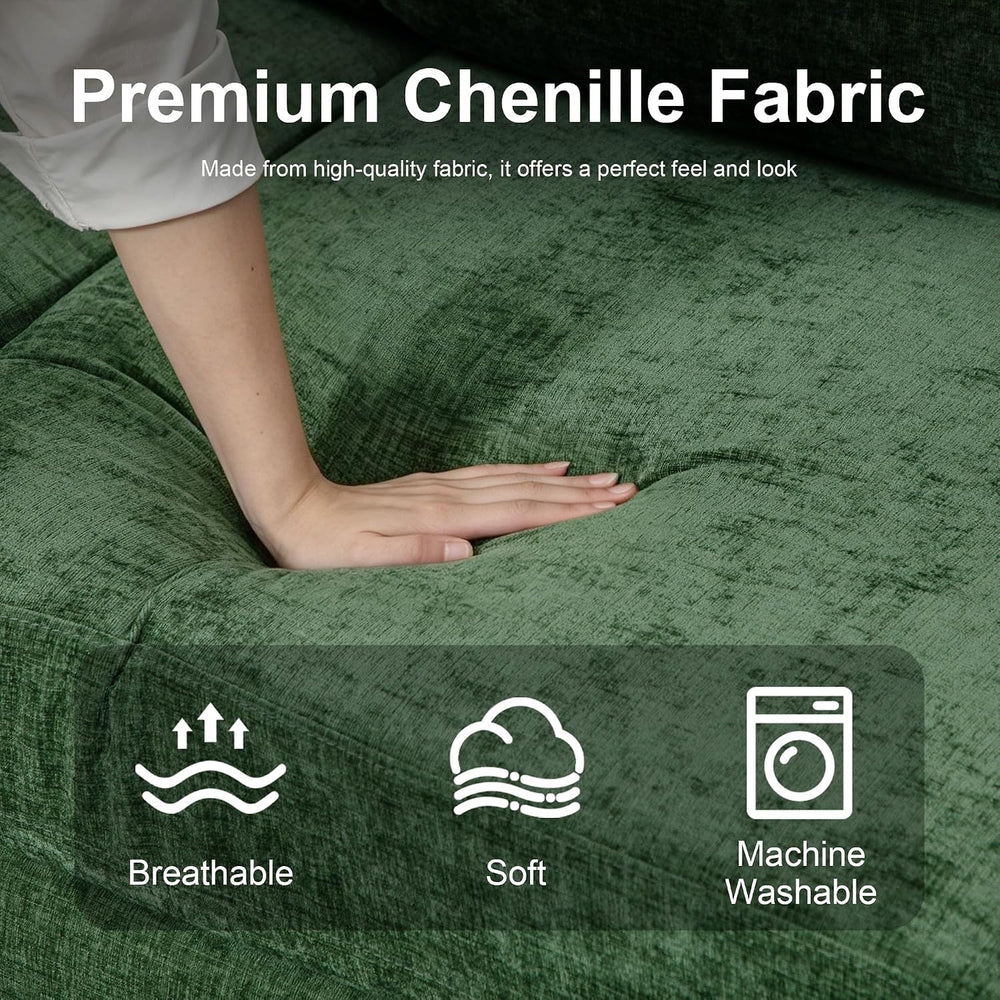 L Shaped Sectional Couch for Living Room, Modular Small Sofa with Ottoman | 9...