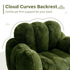MAXYOYO Bean Bag Chair, Cloud Shaped Bean Bag Sofa for Adults, Soft Stuffed Lazy Floor Sofa with Supportive Filling, Comfy Single Couch for Living Room, Bedroom, Apartment, Green