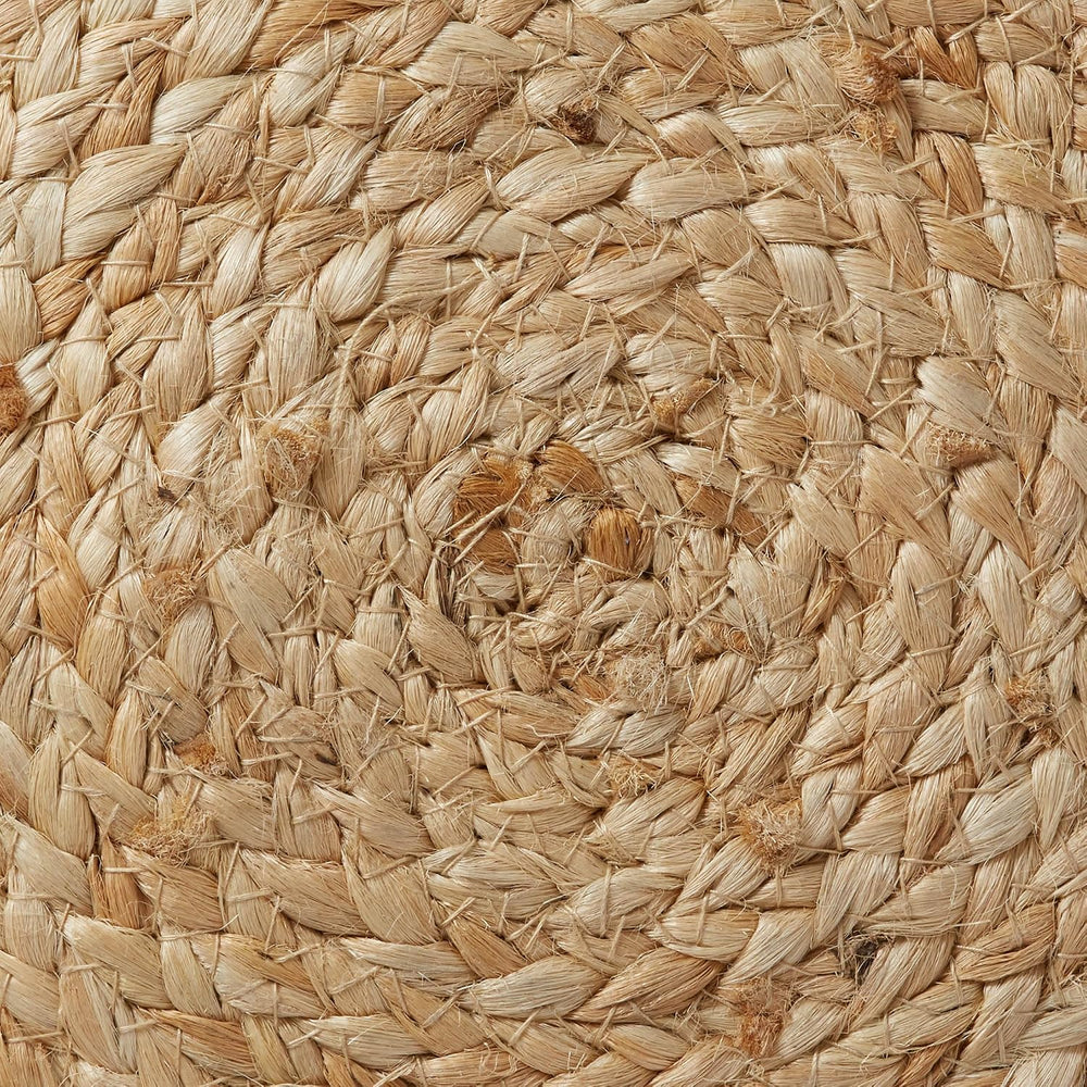 Casafield Hand-Braided Jute Pouf Ottoman Footrest, 19" W x 19" D x ...