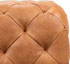 POLY & BARK Turin Ottoman in Full-Grain Pure-Aniline Dyed Italian Tanned Leather in Cognac Tan