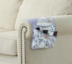 Brilliant Sunshine Rose Violet Patchwork Couch Armrest 5 Pockets Organizer, Slip Resistant Recliner Armchair Caddy, Washable Remote Controls Holder, Storage for Magazine, Tablet, Phone, Rose Violet