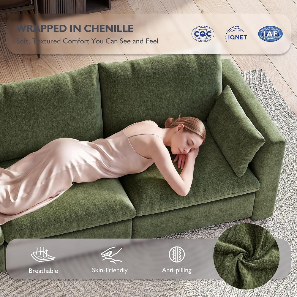 Ihanherry 117" Oversized Modular Sectional Sofa, Modern U Shaped Cloud C...