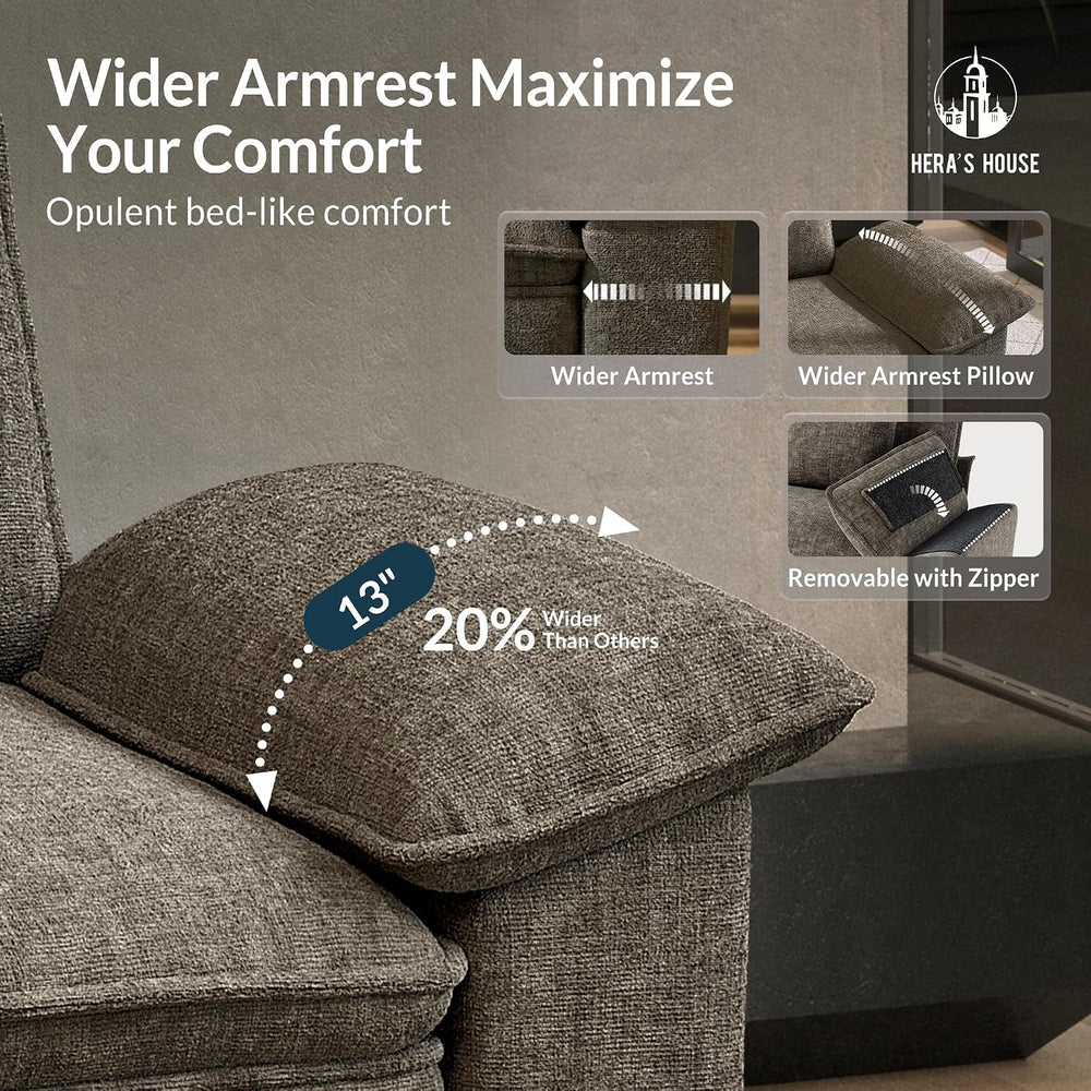 HERA'S HOUSE 3 Pieces Modular Sectional Couch Set with Armchair Loveseat ...