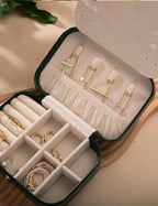 S.Leaf Travel Jewelry Organizer Boxes for Women Small Portable Necklace Earrings Bracelet Rings Travel Case Best Friend Birthday Gifts for Women Trendy (13_Crocodile_Emerald_Big)