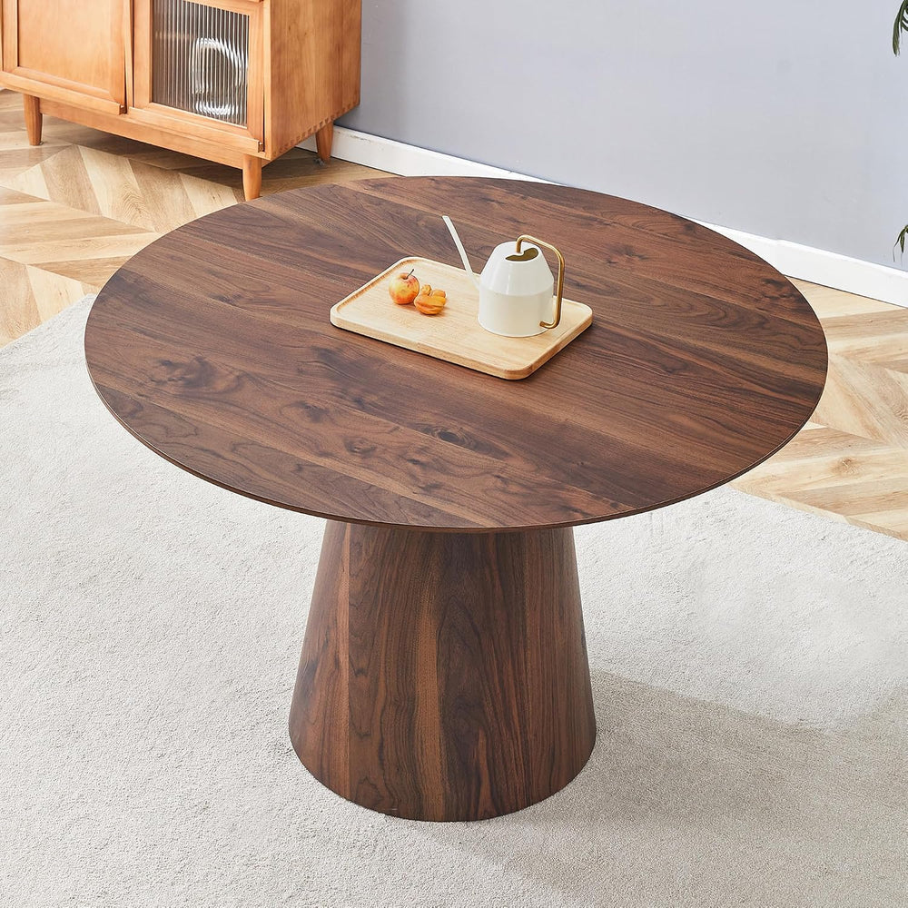 45'' Round Dining Table for 4 - Modern Farmhouse Kitchen Table with C...