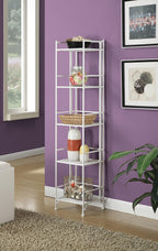 Convenience Concepts Xtra Storage Shelves - 5-Tier Folding Metal Storage Shelves, Closet Organizer for Office, Laundry Room, Bedroom, Garage, Kitchen, Bathroom, White