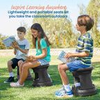 ECR4Kids Active Storage Wobble Stool, 15in Seat Height, Children's Furniture, Black