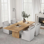 VKNOW Upholstered Dining Chairs Set of 4, Modern Kitchen Chairs Dinner Chairs with 4 Casters, Chenille Armchair for Bedroom Reading Room Living Room, Light Grey
