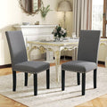 LSSPAID Dining Chairs Set of 2, Fabric Upholstered Dining Room Parson Chair with Nailhead Trim and Solid Wood Legs for Home and Kitchen, Gray