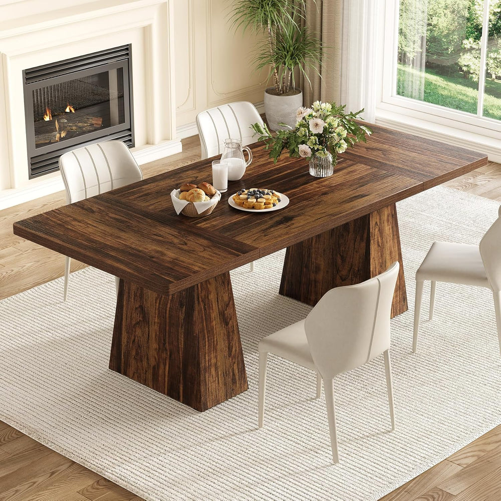 LITTLE TREE Dining Table for 4-6 People, Wooden Table, Rectangle Furniture wi...