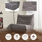 Bean Bag Chair for Adults,Bean Bag Chairs with High Density Comfortable Memory Foam,Giant Lazy Sofo Fireside Bean Bag Chair, for Living Room, Bedroom, Reading & TV (Grey)