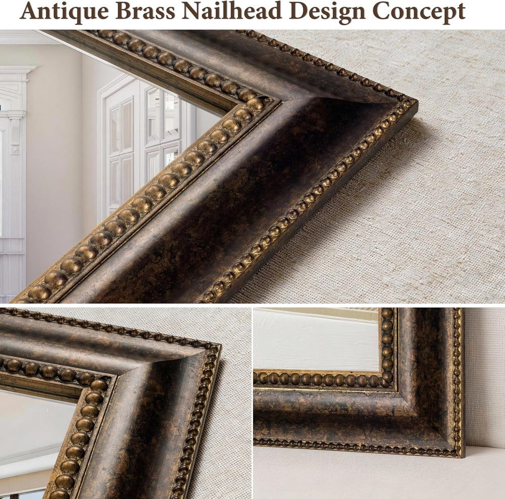 34.2 x 50 Inch Extra Large Statement Bedroom Wall Mirror, Traditional Decorat...