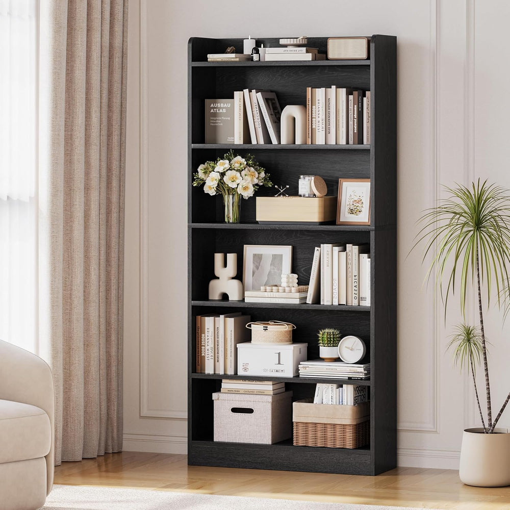 Yaheetech 6-Tier Open Bookcase and Bookshelf, Modern Simple Floor Standing Di...