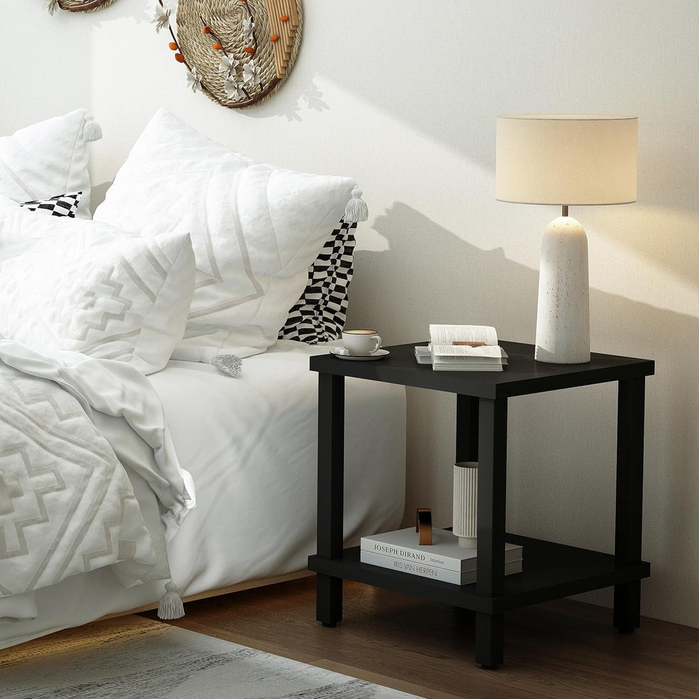 MMEOLUOOK Large End Table Square Side Table Modern Sofa Table 20 Inch Industr...